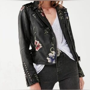 Blank NYC floral leather jacket!